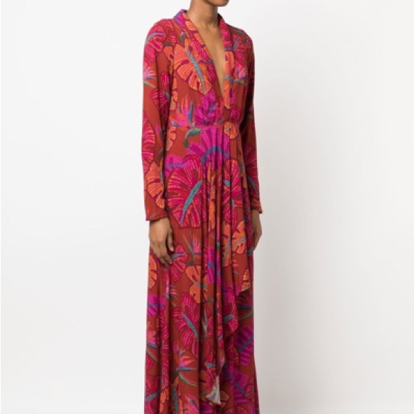 FARM Rio New Red Delicate Leaves Maxi Dress - Picture 3 of 9